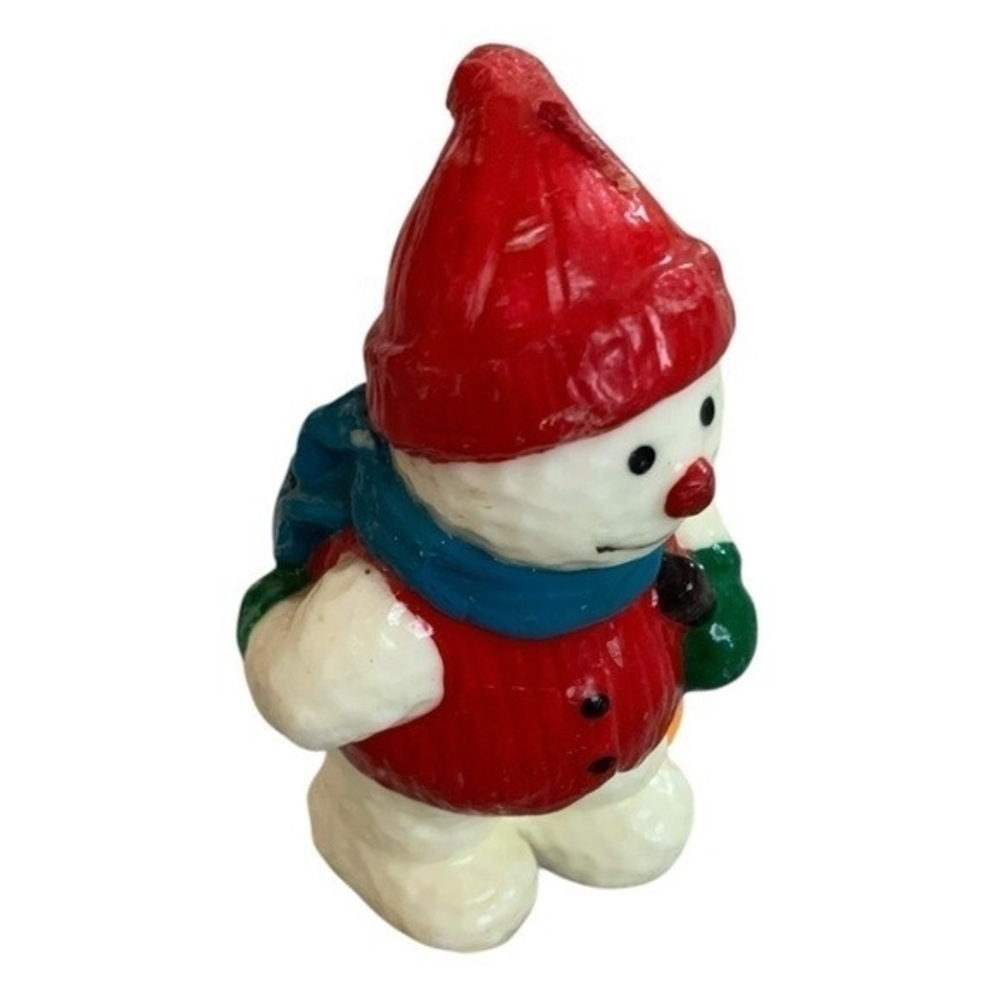 Vintage Christmas Snowman Decorative Wax Candle Multicolor Holiday Decor NWOT - Picture 7 of 7